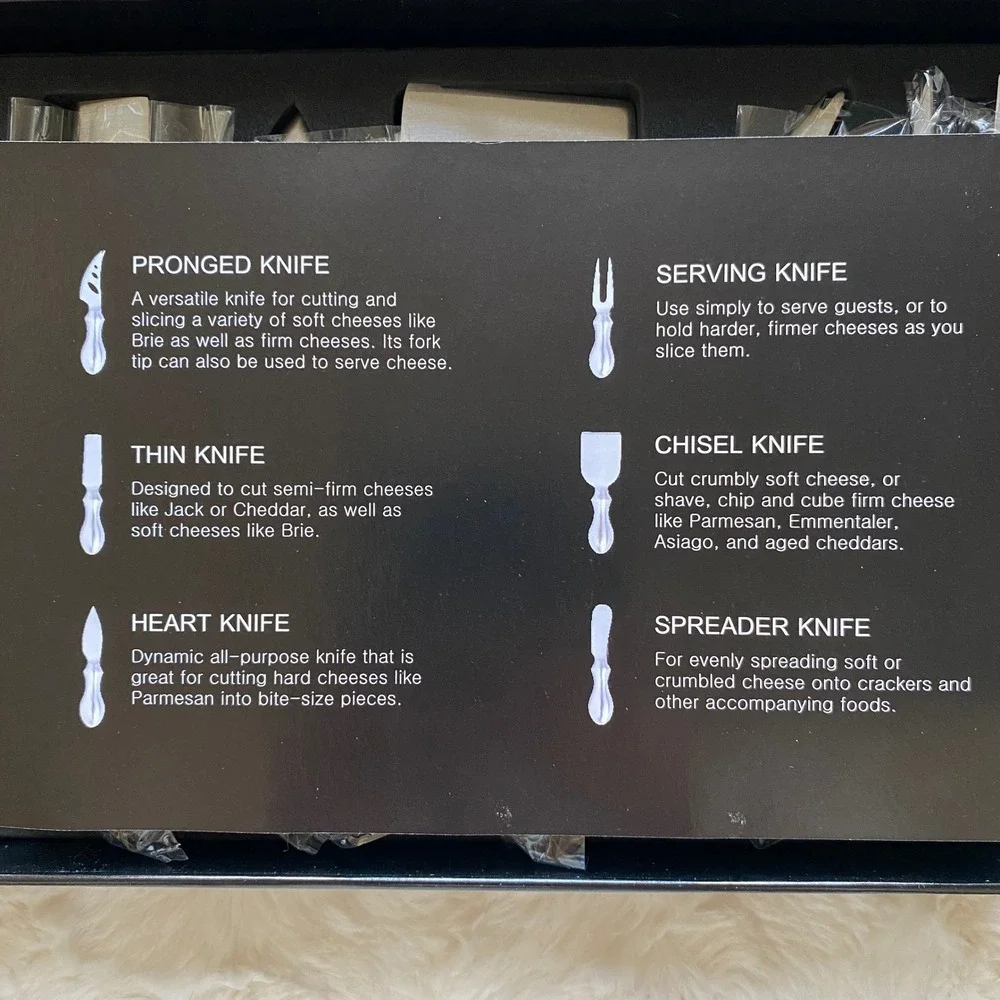 WoneNice Cheese Knife Set 6-Piece Stainless Steel Knives Charcuterie Cheese‎